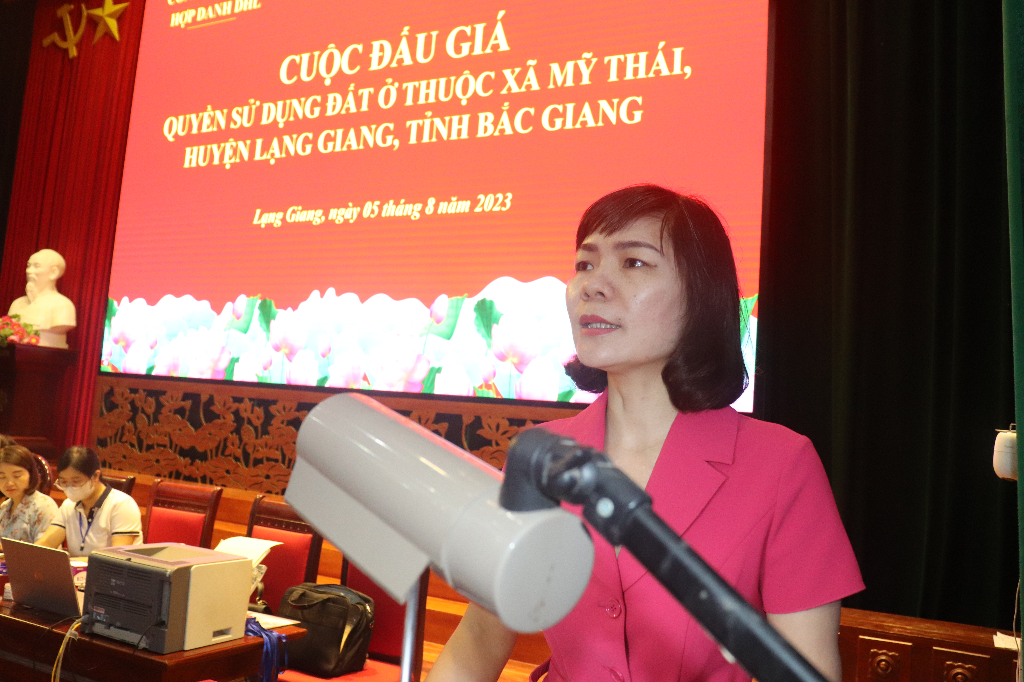 Lạng Giang tổ chức đấu giá 29 lô đất ở thuộc thôn Cầu Trong xã Mỹ Thái
